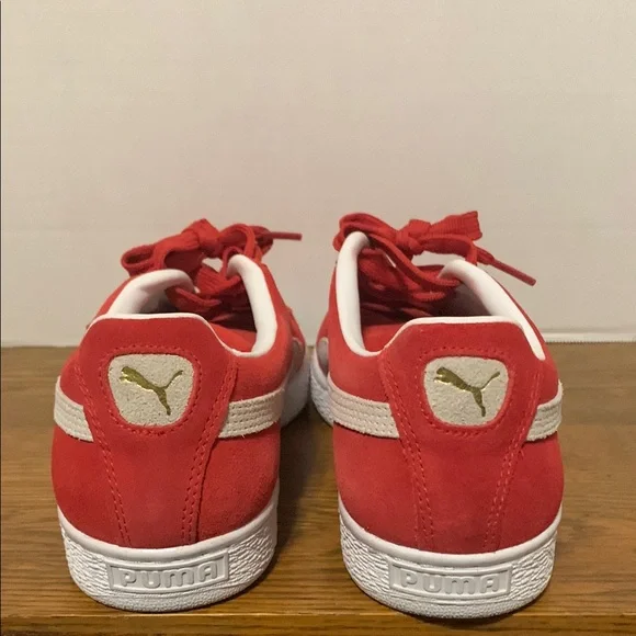 Puma Red and White Suede Sneakers - Picture 4 of 11